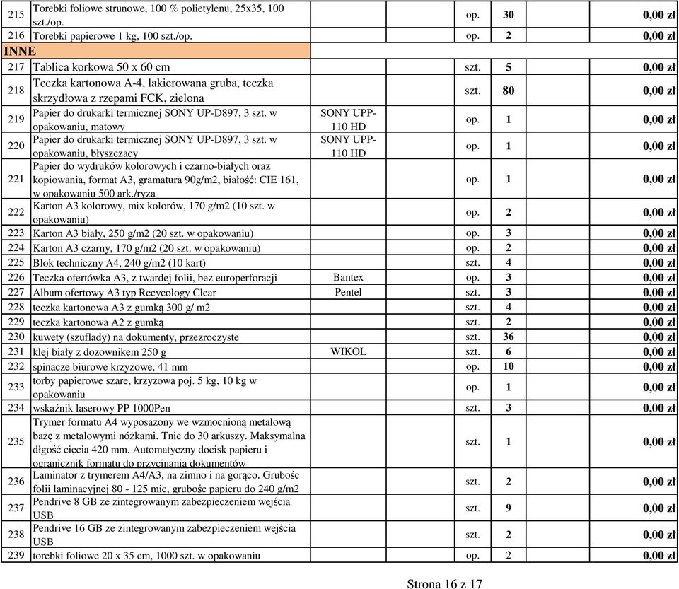 w SONY UPP, matowy 110 HD 220 Papier do drukarki termicznej SONY UP-D897, 3 szt.