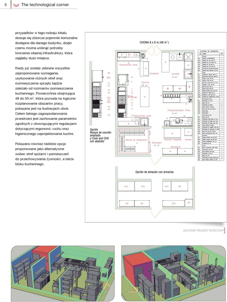 Powierzchnia obejmuj¹ca 48 do 50 m 2, która pozwala na logiczne rozplanowanie obszarów pracy, pokazana jest na ilustracjach obok.