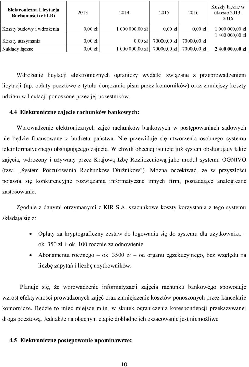 z przeprowadzeniem licytacji (np. opłaty pocztowe z tytułu doręczania pism przez komorników) oraz zmniejszy koszty udziału w licytacji ponoszone przez jej uczestników. 4.