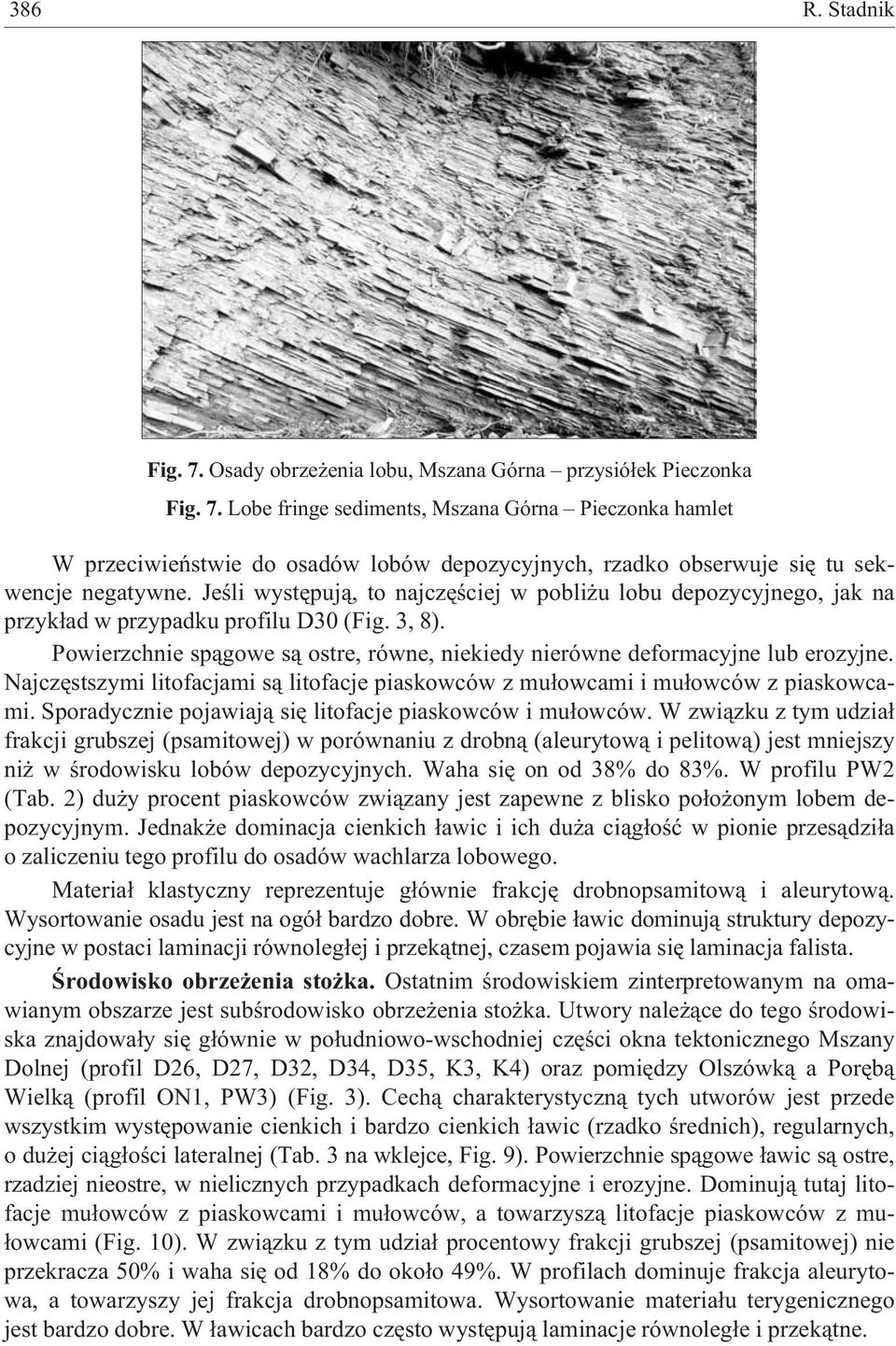 Najczêstszymi litofacjami s¹ litofacje piaskowców z mu³owcami i mu³owców z piaskowcami. Sporadycznie pojawiaj¹ siê litofacje piaskowców i mu³owców.