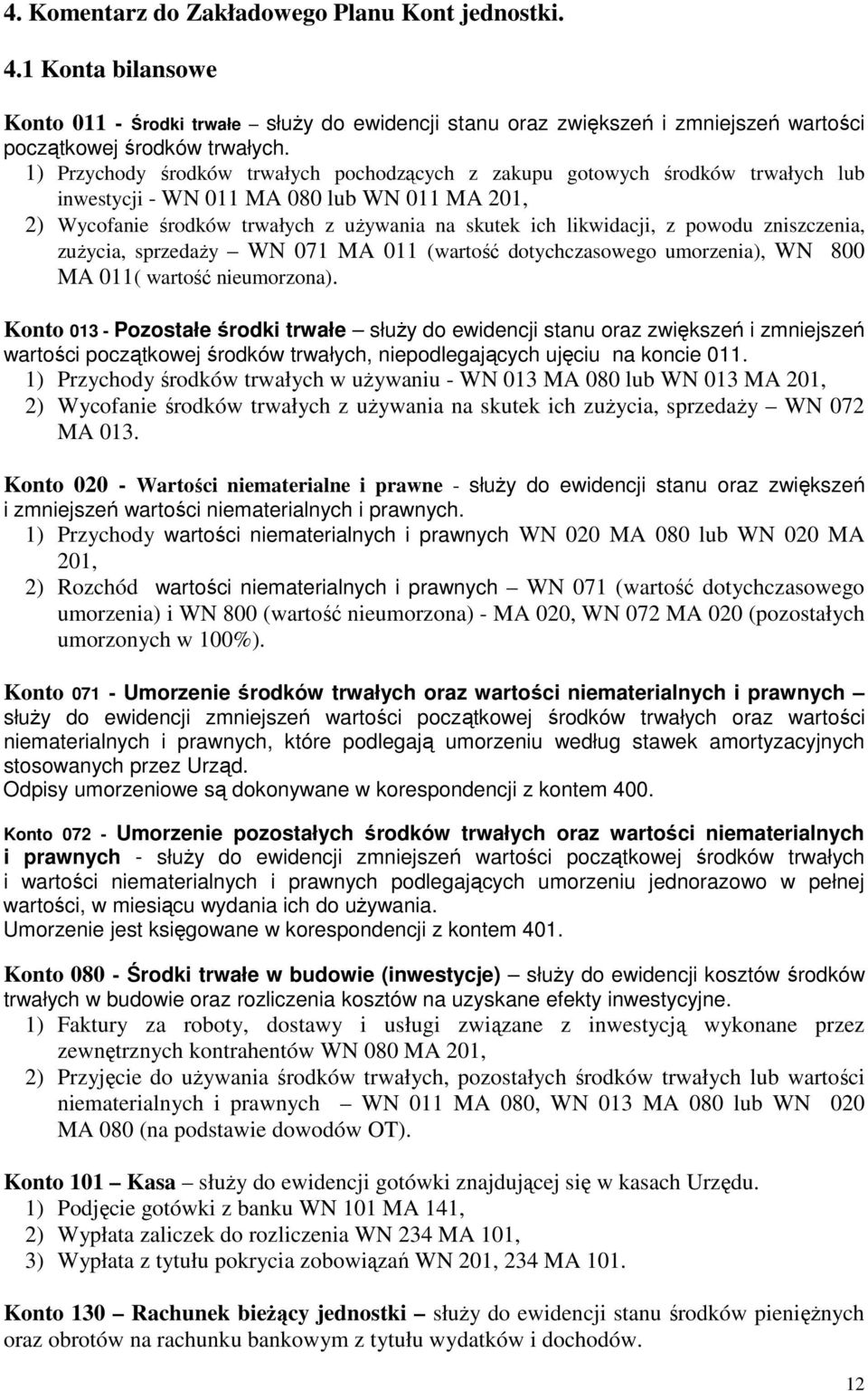 powodu zniszczenia, zuŝycia, sprzedaŝy WN 071 MA 011 (wartość dotychczasowego umorzenia), WN 800 MA 011( wartość nieumorzona).