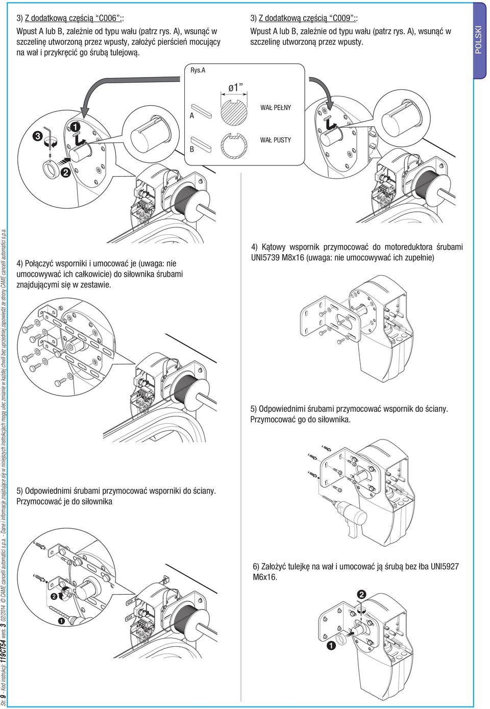 9 - Kod instrukcji: 119CT54 wers. 3 02/2014 CAME can
