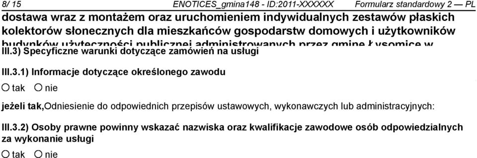 Łysomice określonego zawodu jeżeli,odsie do odpowiednich przepisów ustawowych, wykonawczych lub