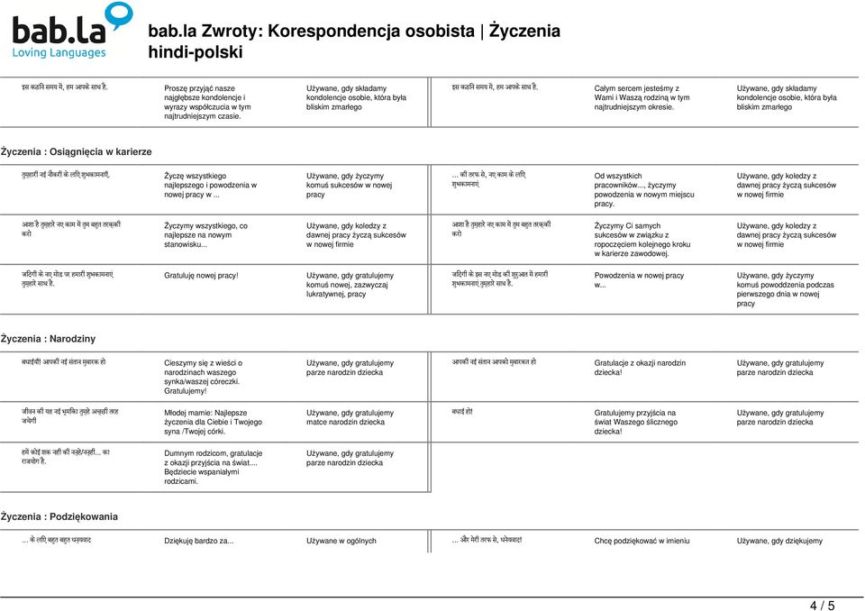 Życzę wszystkiego najlepszego i powodzenia w nowej pracy w... komuś sukcesów w nowej pracy... क तरफ स, नए क म क ल ए श भक मन ए Od wszystkich pracowników..., życzymy powodzenia w nowym miejscu pracy.