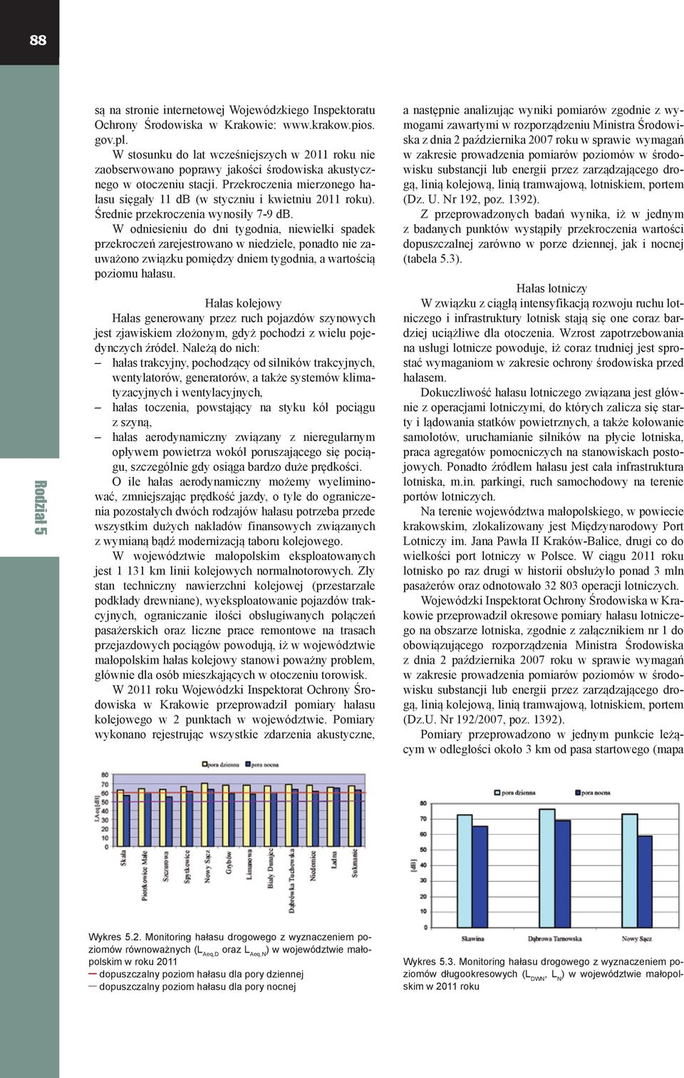 Przekroczenia mierzonego hałasu sięgały 11 db (w styczniu i kwietniu 2011 roku). Średnie przekroczenia wynosiły 7-9 db.