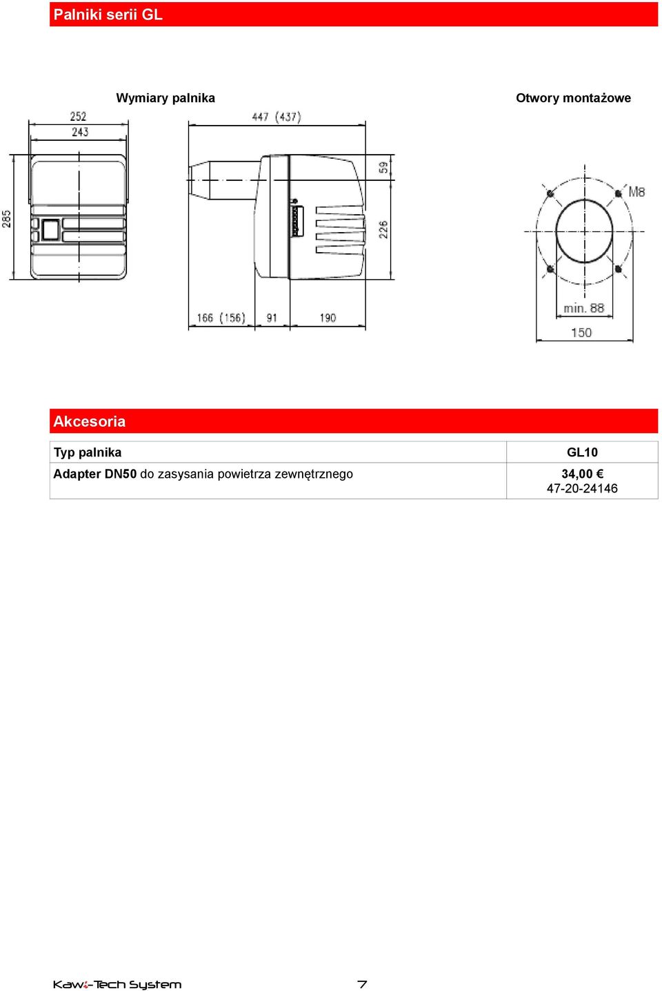 Adapter DN50 do zasysania powietrza