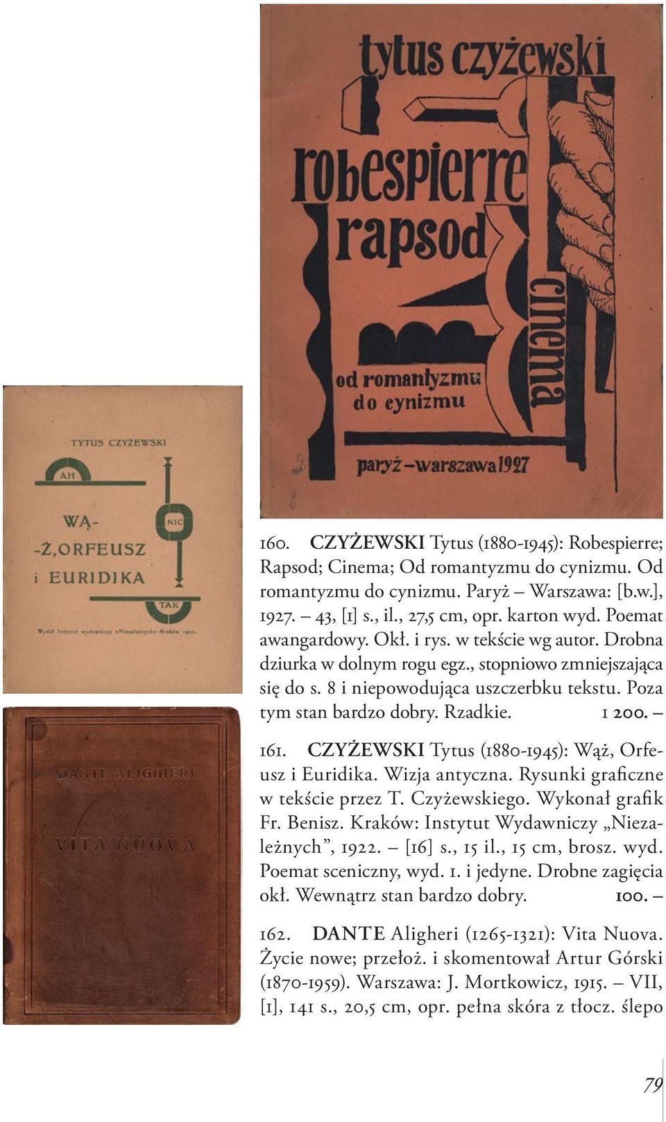 1 200. 161. CZYŻEWSKI Tytus (1880-1945): Wąż, Orfeusz i Euridika. Wizja antyczna. Rysunki graficzne w tekście przez T. Czyżewskiego. Wykonał grafik Fr. Benisz.