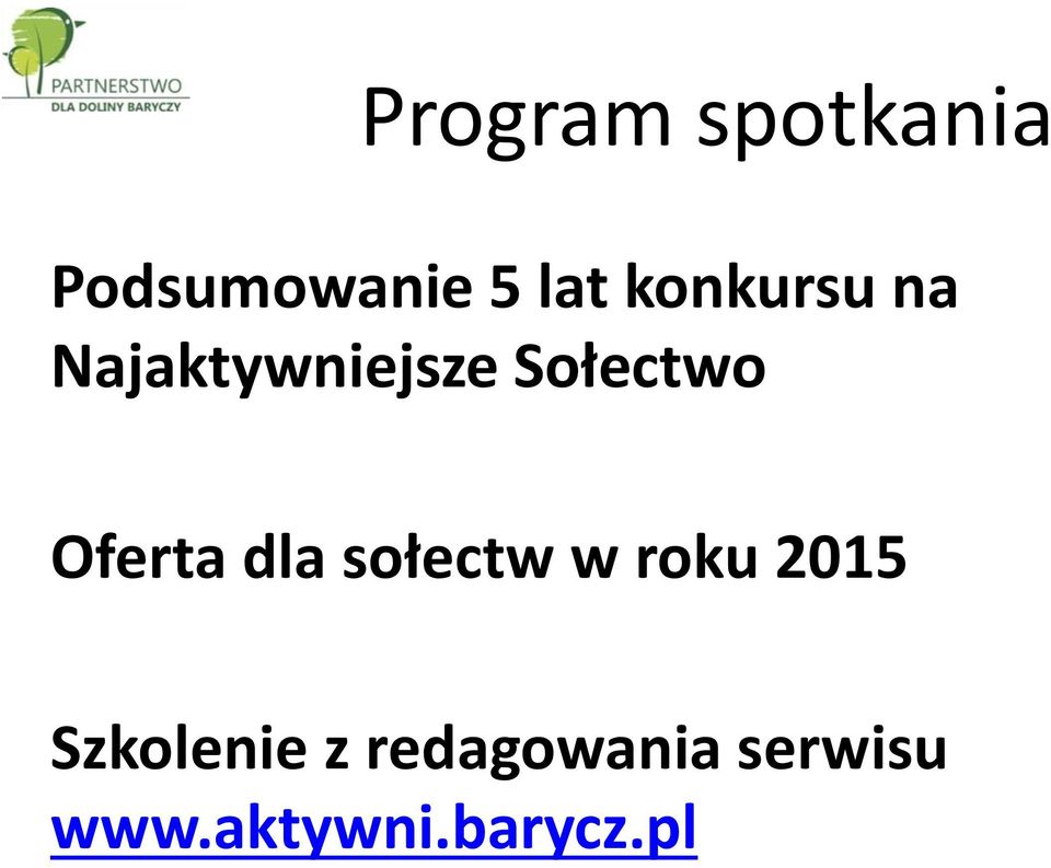 Oferta dla sołectw w roku 2015