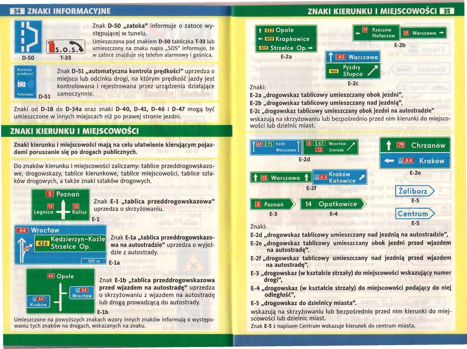 Znak O-51 "automatyczna kontrola prędkości" uprzedza o miejscu lub odcinku drogi, na którym prędkość jazdy jest kontrolowana i rejestrowana przez urządzenia działające samoczynnie.