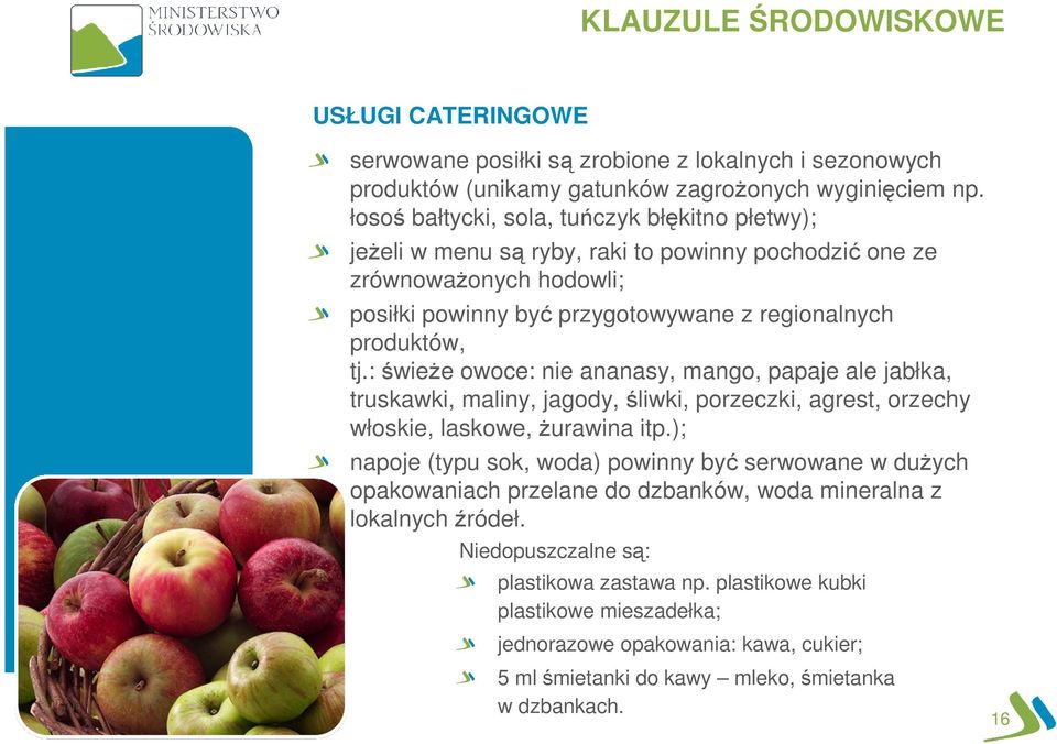 : świeże owoce: nie ananasy, mango, papaje ale jabłka, truskawki, maliny, jagody, śliwki, porzeczki, agrest, orzechy włoskie, laskowe, żurawina itp.