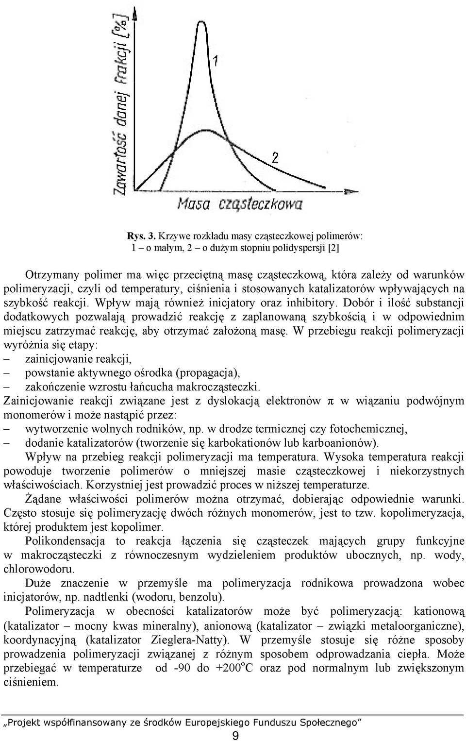 temperatury, ciśnienia i stosowanych katalizatorów wpływających na szybkość reakcji. Wpływ mają również inicjatory oraz inhibitory.