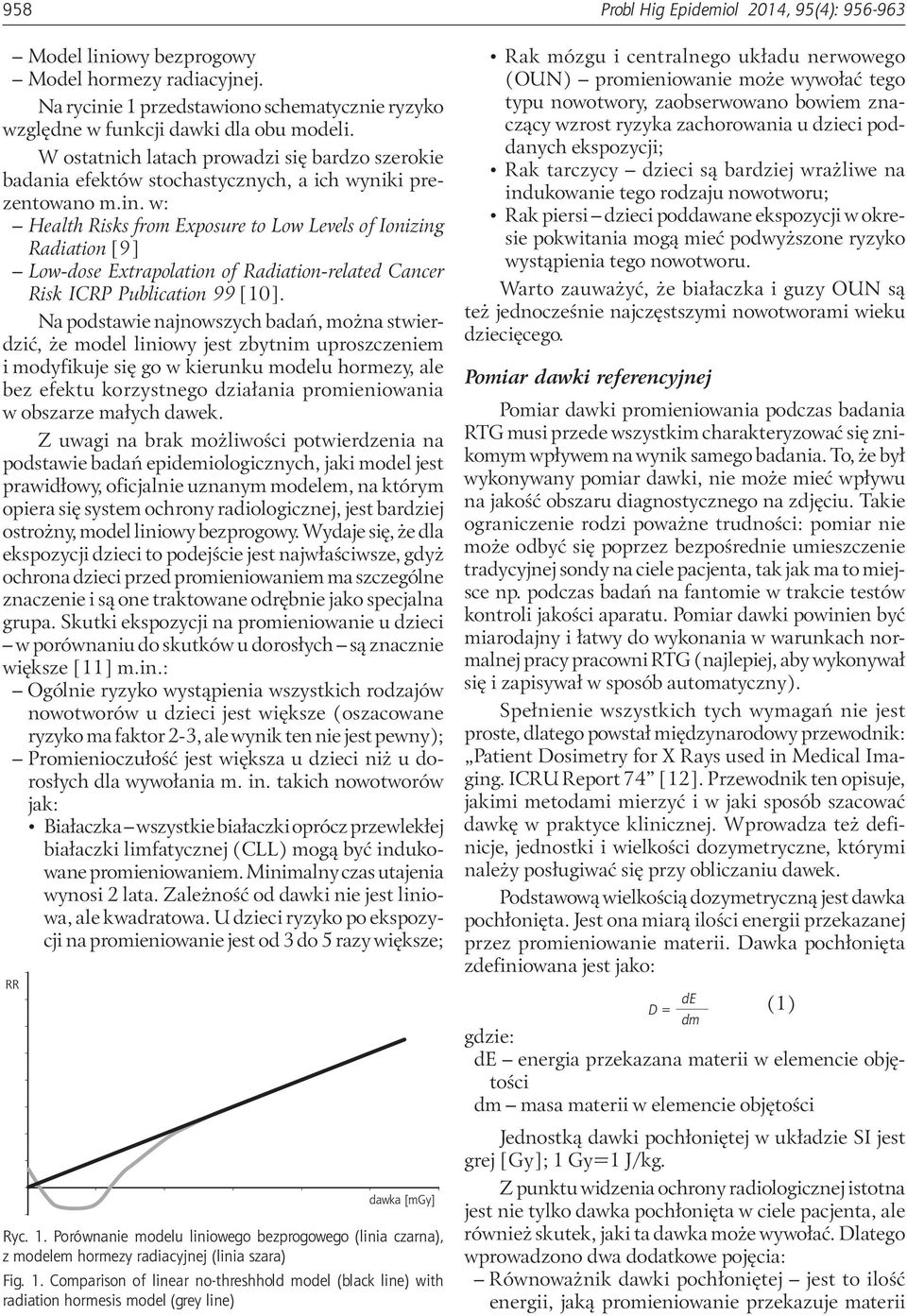 w: Health Risks from Exposure to Low Levels of Ionizing Radiation [9] Low-dose Extrapolation of Radiation-related Cancer Risk ICRP Publication 99 [10].