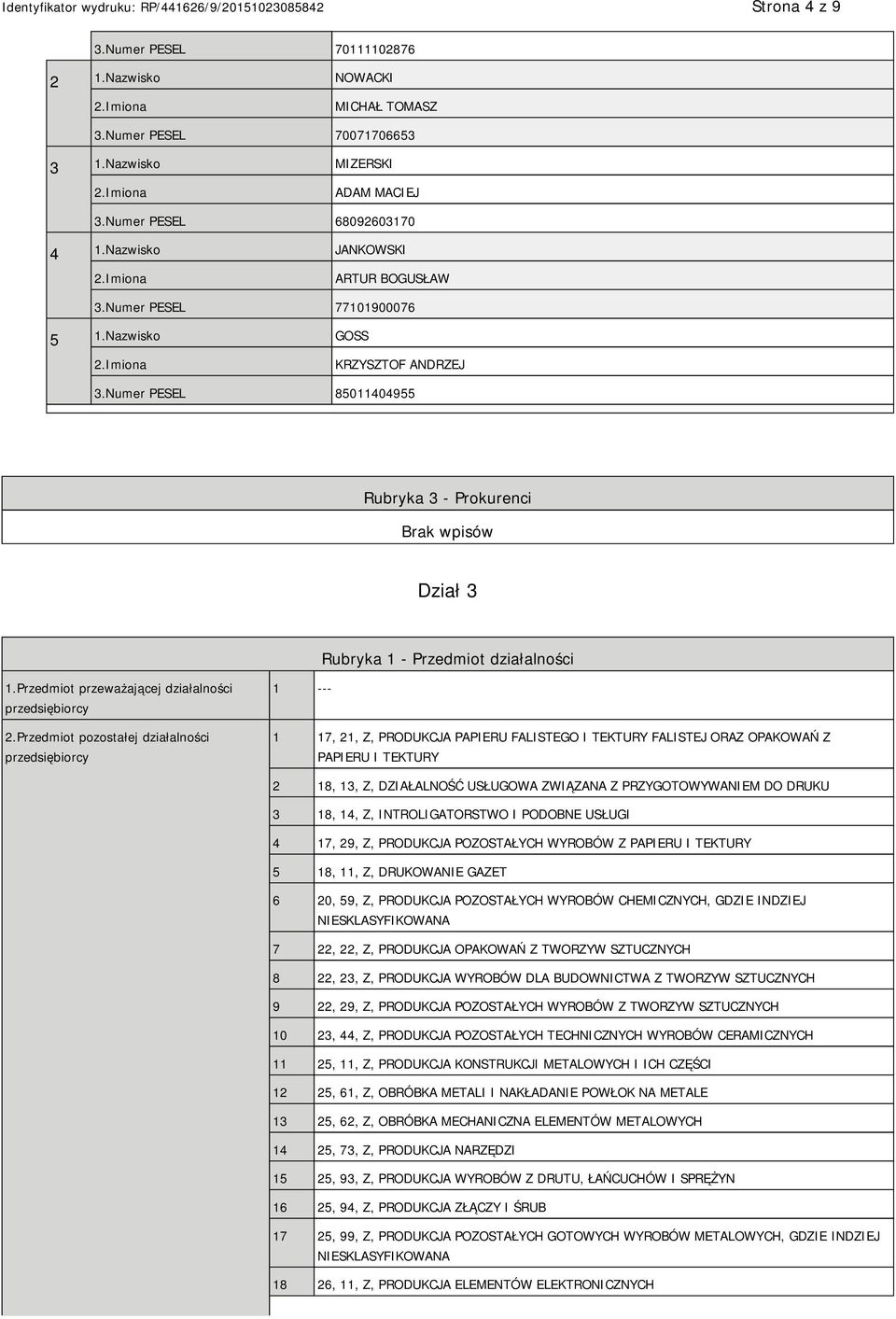 Przedmiot przeważającej działalności przedsiębiorcy 2.