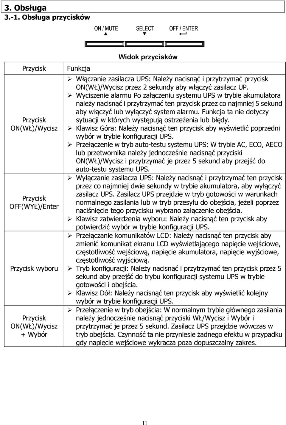 przytrzymać przycisk ON(WŁ)/Wycisz przez 2 sekundy aby włączyć zasilacz UP.