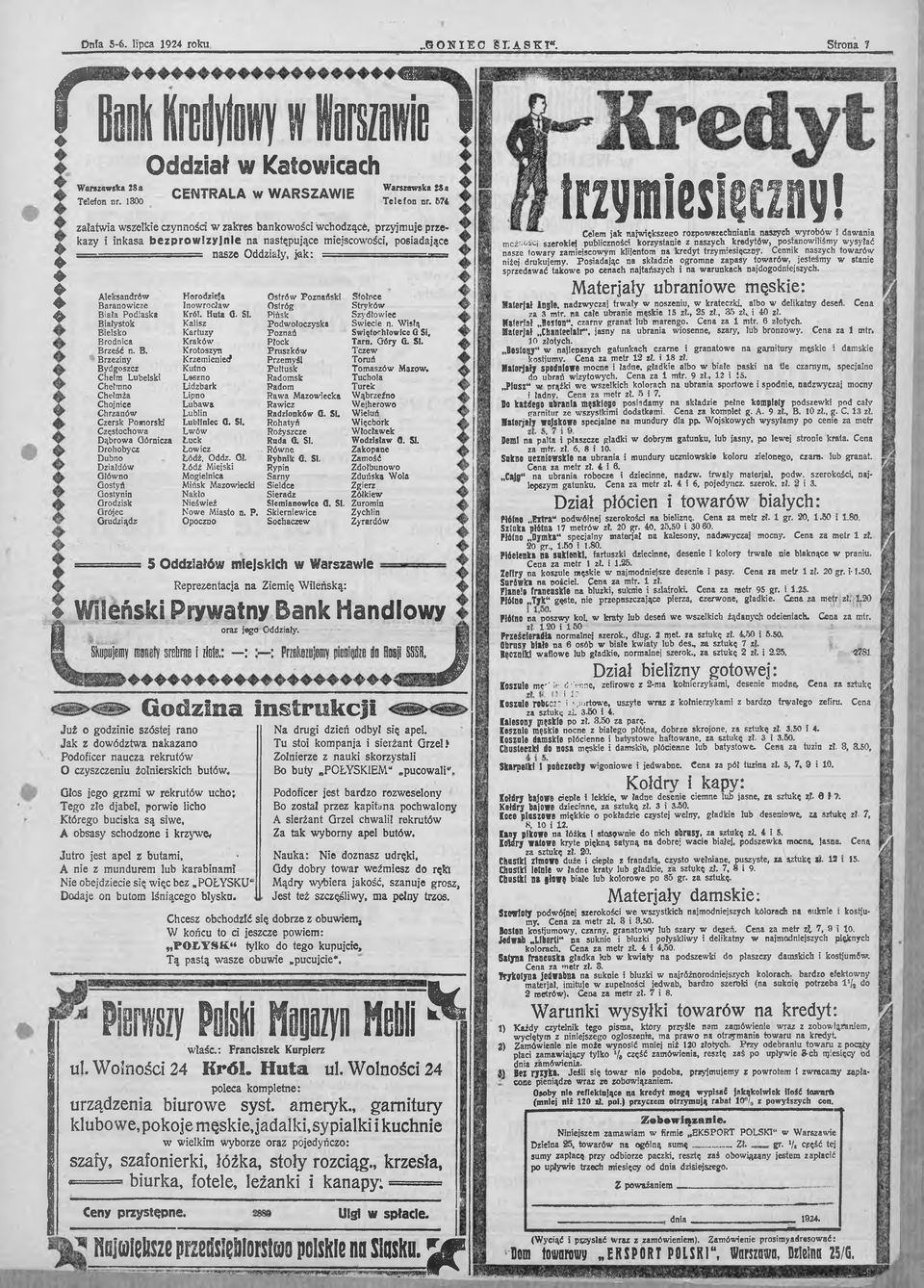 - = Aleksandrów Horodzieja Ostrów Poznański Sfołnce Baranowicze Inowrocław Ostróg Stryków Biała Podlaska Król. Huta d. SI. Pińsk Szydłowiec Białystok Kalisz Podwołoczyska Swiecie n.