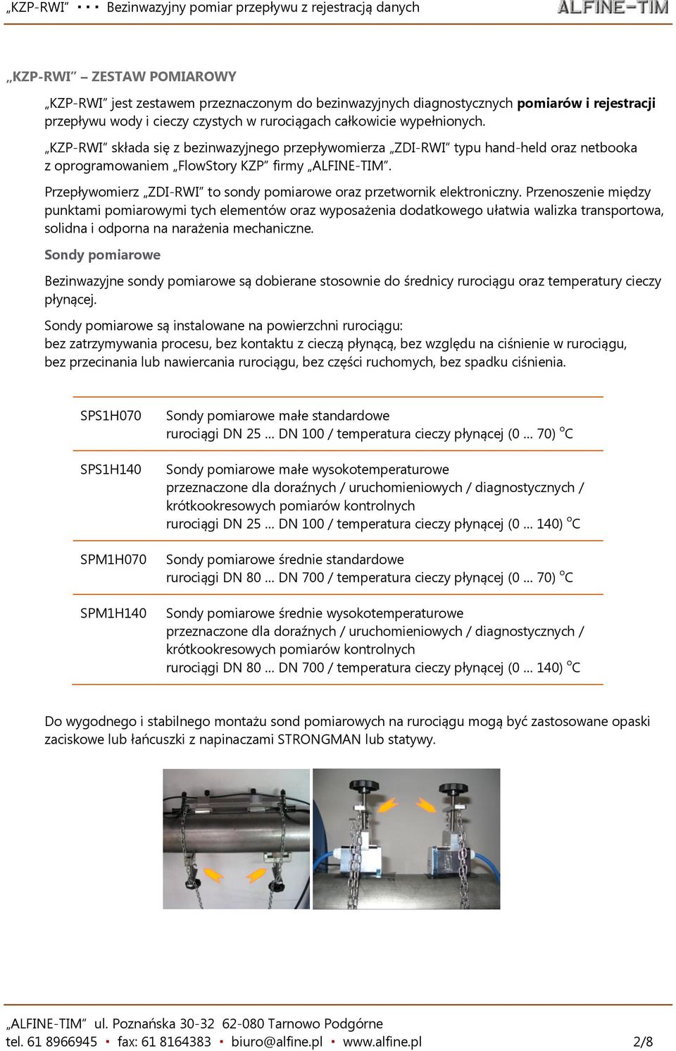 Przepływomierz ZDI-RWI to sondy pomiarowe oraz przetwornik elektroniczny.