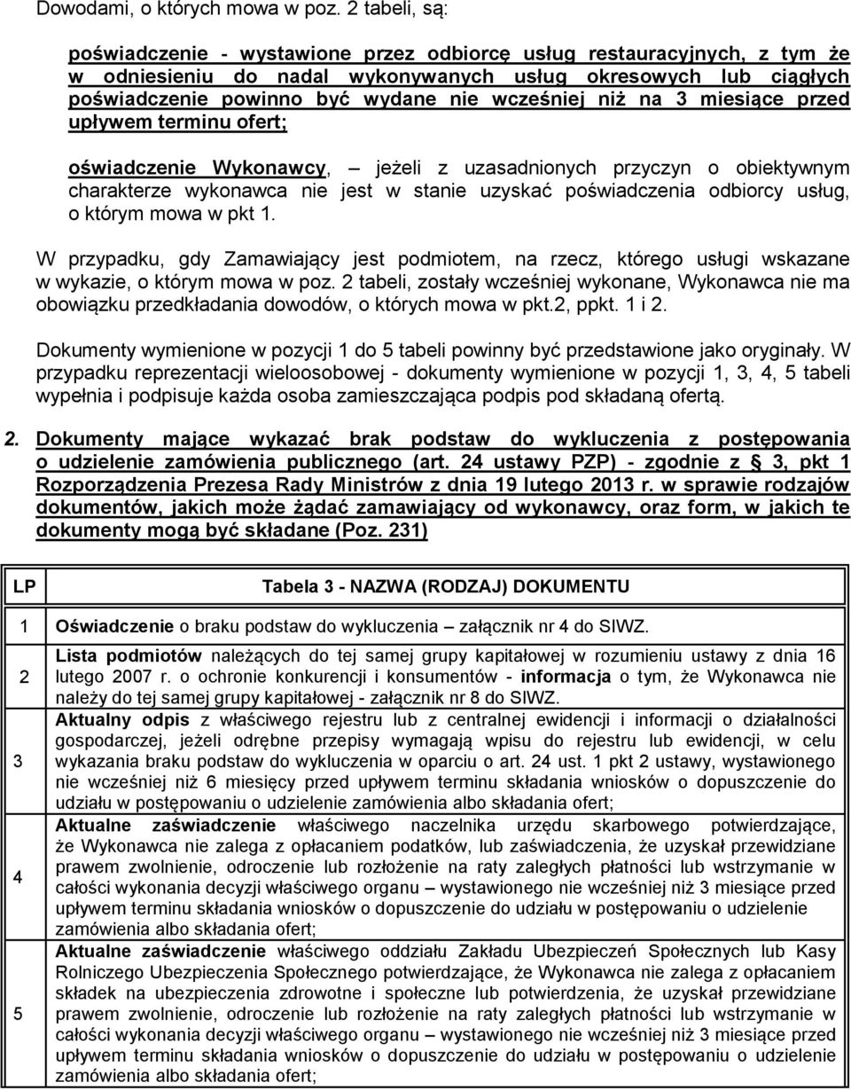 wcześniej niż na 3 miesiące przed upływem terminu ofert; oświadczenie Wykonawcy, jeżeli z uzasadnionych przyczyn o obiektywnym charakterze wykonawca nie jest w stanie uzyskać poświadczenia odbiorcy