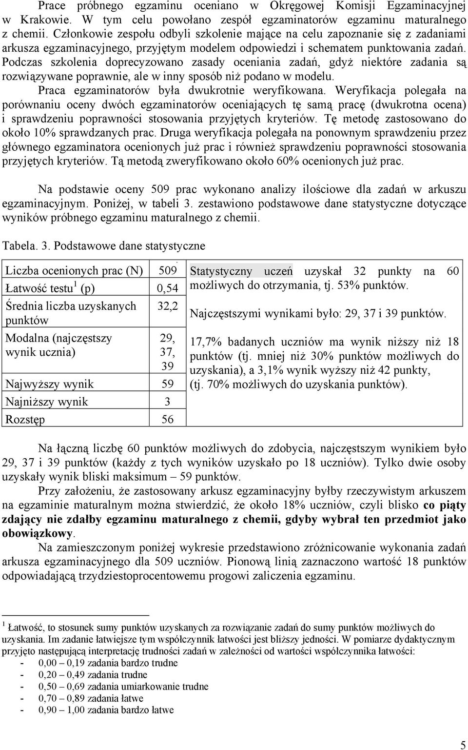 Podczas szkolenia doprecyzowano zasady oceniania zadań, gdyż niektóre zadania są rozwiązywane poprawnie, ale w inny sposób niż podano w modelu. Praca egzaminatorów była dwukrotnie weryfikowana.