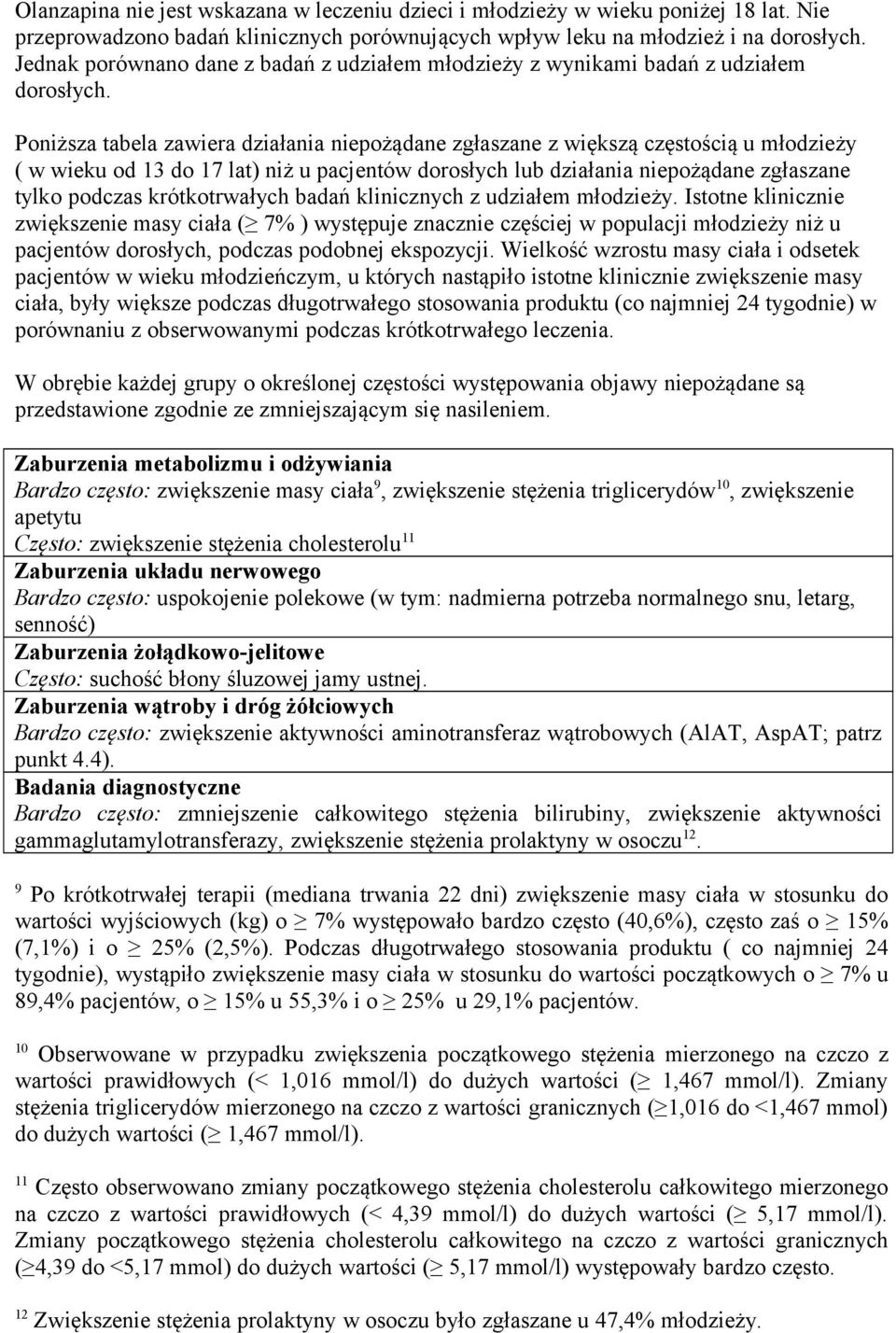 Poniższa tabela zawiera działania niepożądane zgłaszane z większą częstością u młodzieży ( w wieku od 13 do 17 lat) niż u pacjentów dorosłych lub działania niepożądane zgłaszane tylko podczas