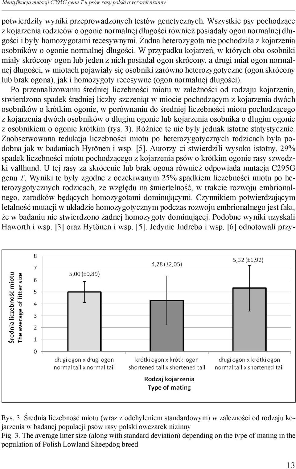 Żadna heterozygota nie pochodziła z kojarzenia osobników o ogonie normalnej długości.