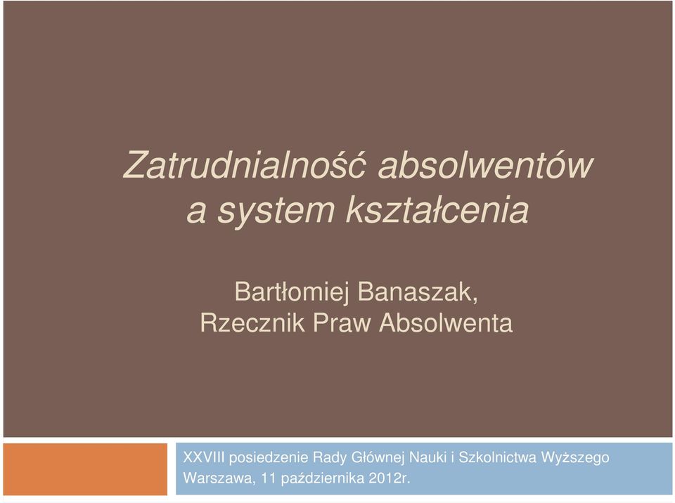 Absolwenta XXVIII posiedzenie Rady Głównej