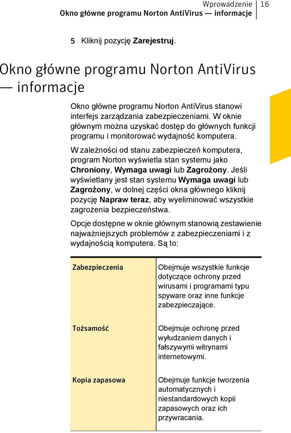 W oknie głównym można uzyskać dostęp do głównych funkcji programu i monitorować wydajność komputera.