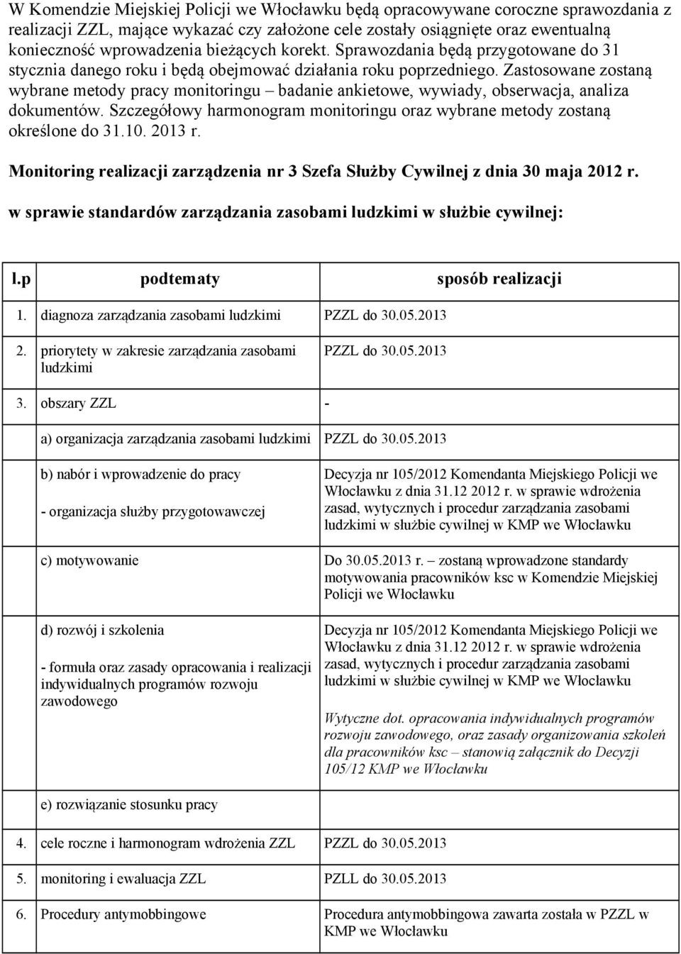 Zastosowane zostaną wybrane metody pracy u badanie ankietowe, wywiady, obserwacja, analiza dokumentów. Szczegółowy harmonogram u oraz wybrane metody zostaną określone do 31.10. 2013 r.