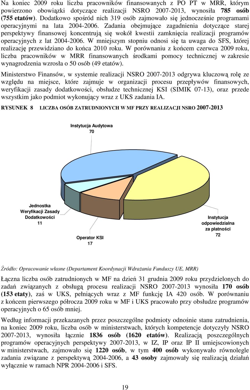 Zadania obejmujące zagadnienia dotyczące starej perspektywy finansowej koncentrują się wokół kwestii zamknięcia realizacji programów operacyjnych z lat 2004-2006.