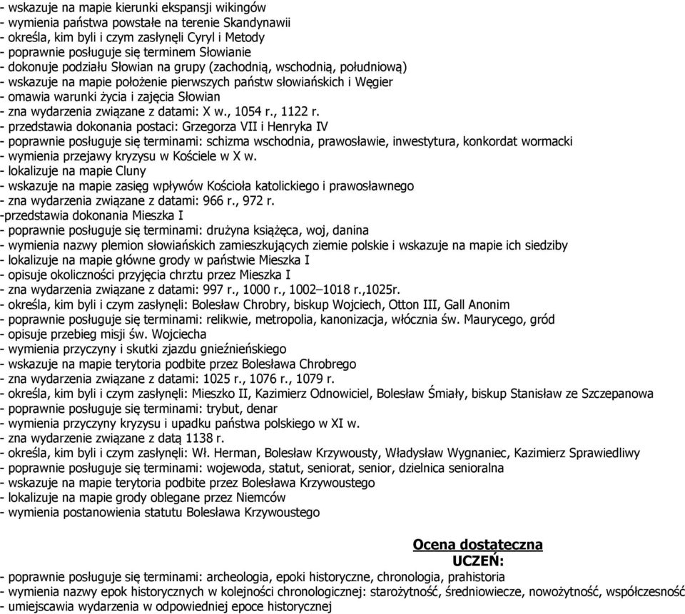 związane z datami: X w., 1054 r., 1122 r.