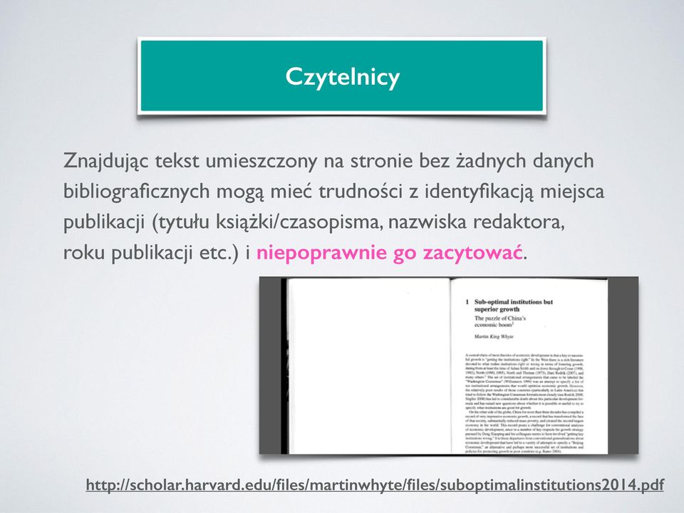 książki/czasopisma, nazwiska redaktora, roku publikacji etc.