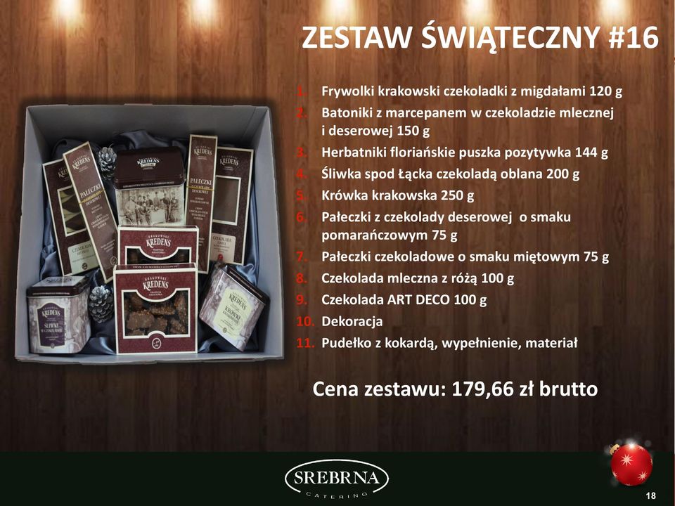 Śliwka spod Łącka czekoladą oblana 200 g 5. Krówka krakowska 250 g pomarańczowym 75 g 6. Pałeczki z czekolady deserowej o smaku 7.