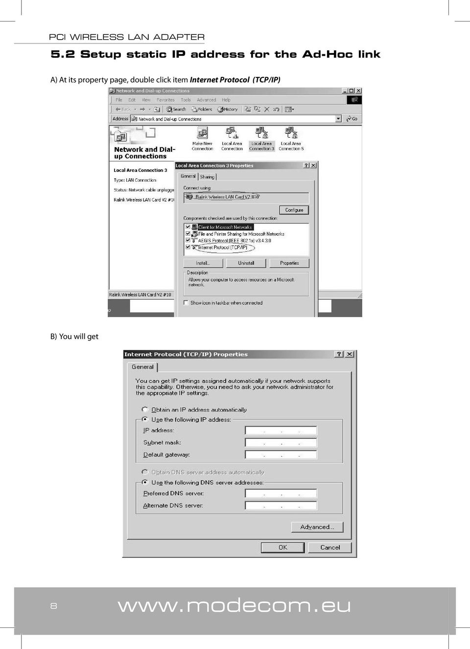 double click item Internet Protocol