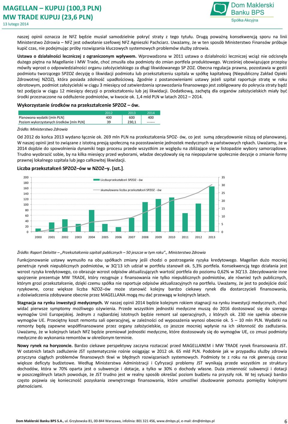 Uważamy, że w ten sposób Ministerstwo Finansów próbuje kupić czas, nie podejmując próby rozwiązania kluczowych systemowych problemów służby zdrowia.