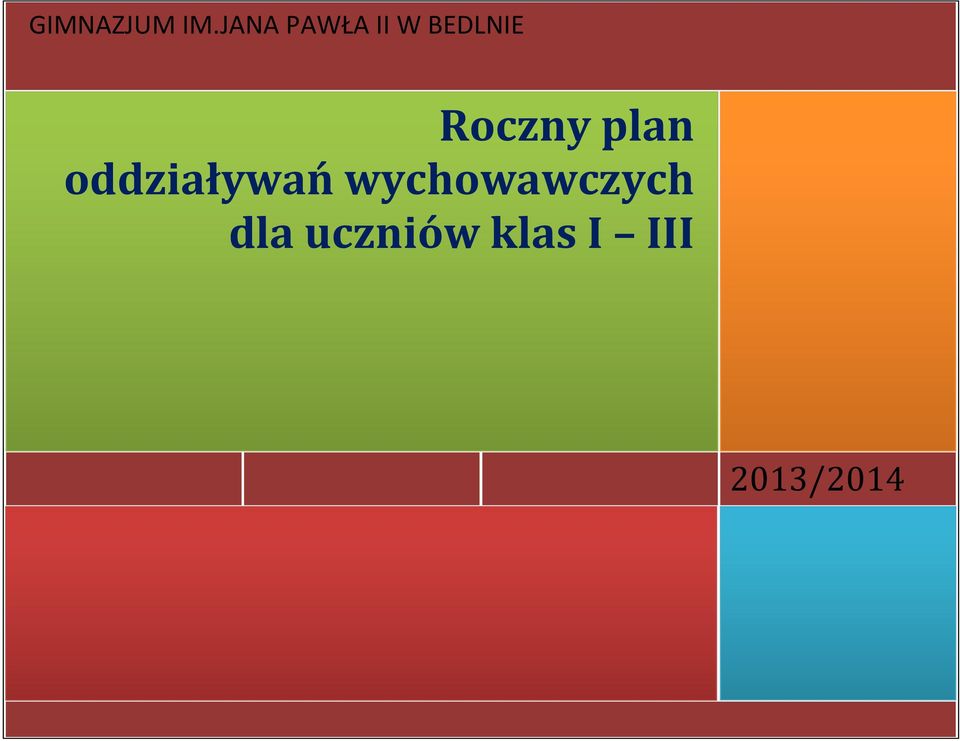 Roczny plan oddziaływań