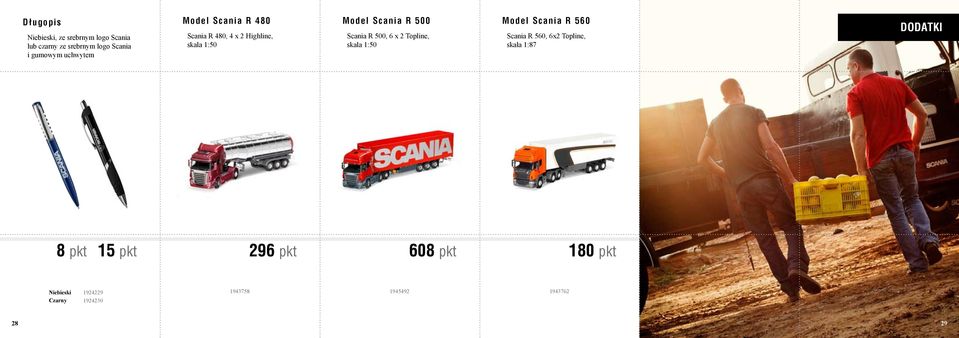 Scania R 500, 6 x 2 Topline, skala 1:50 M o d e l S c a n i a R 5 6 0 Scania R 560, 6x2 Topline, skala