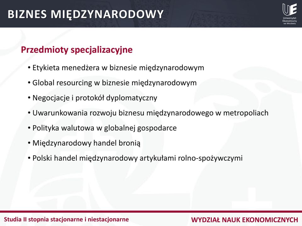 dyplomatyczny Uwarunkowania rozwoju biznesu międzynarodowego w metropoliach Polityka