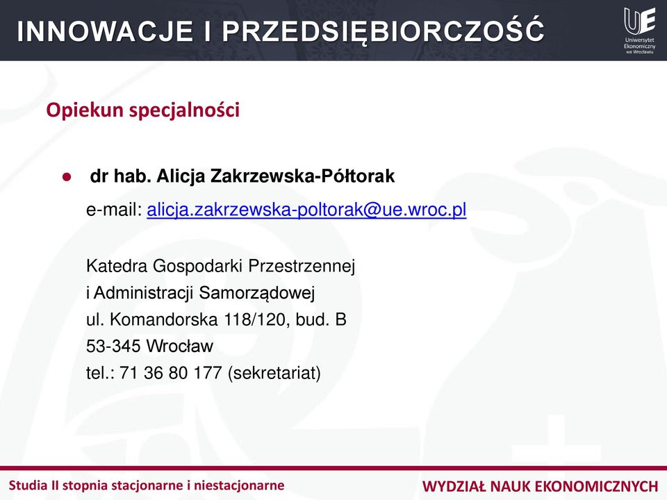 wroc.pl Katedra Gospodarki Przestrzennej i Administracji