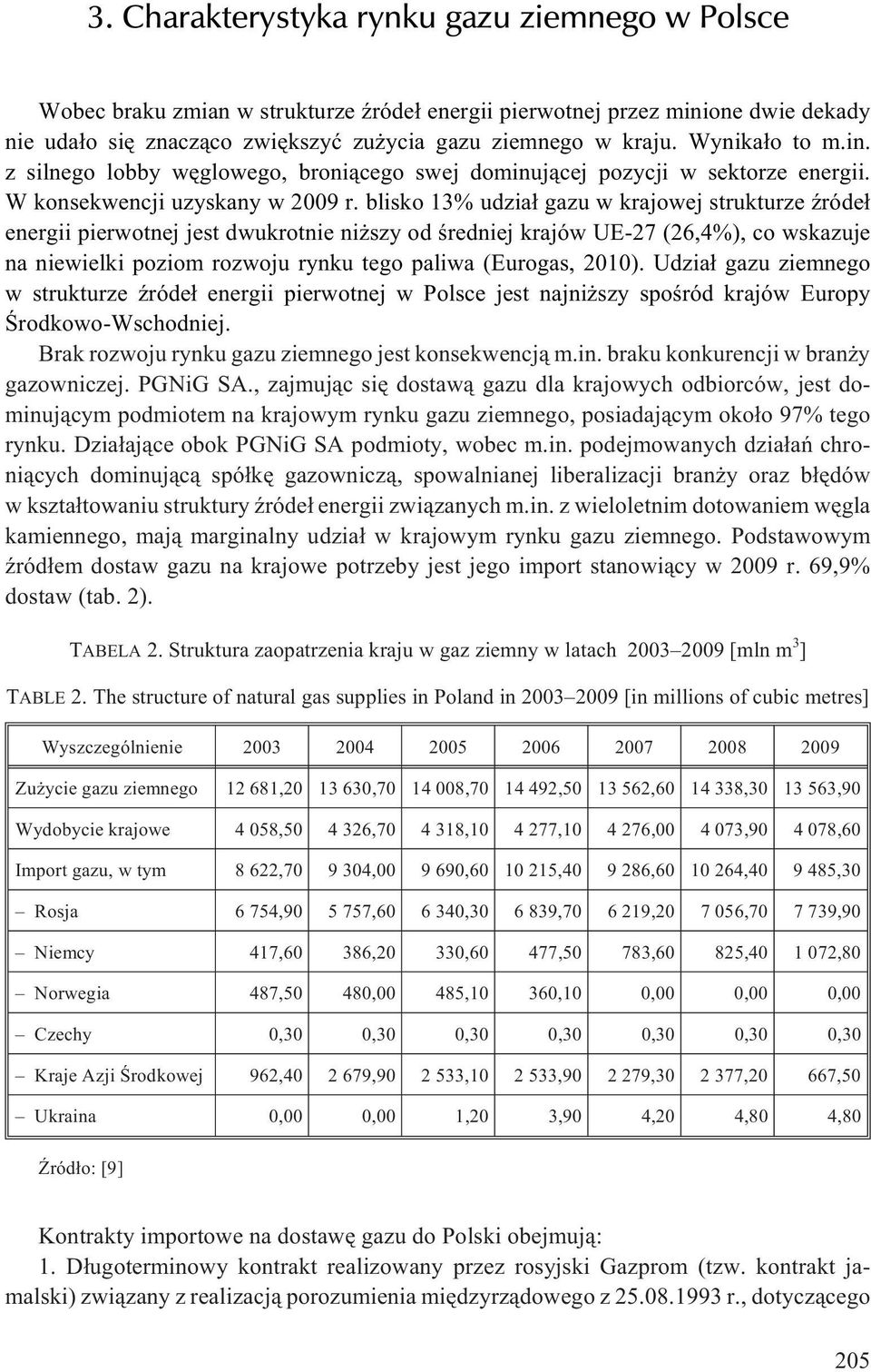 blisko 13% udzia³ gazu w krajowej strukturze Ÿróde³ energii pierwotnej jest dwukrotnie ni szy od œredniej krajów UE-27 (26,4%), co wskazuje na niewielki poziom rozwoju rynku tego paliwa (Eurogas,