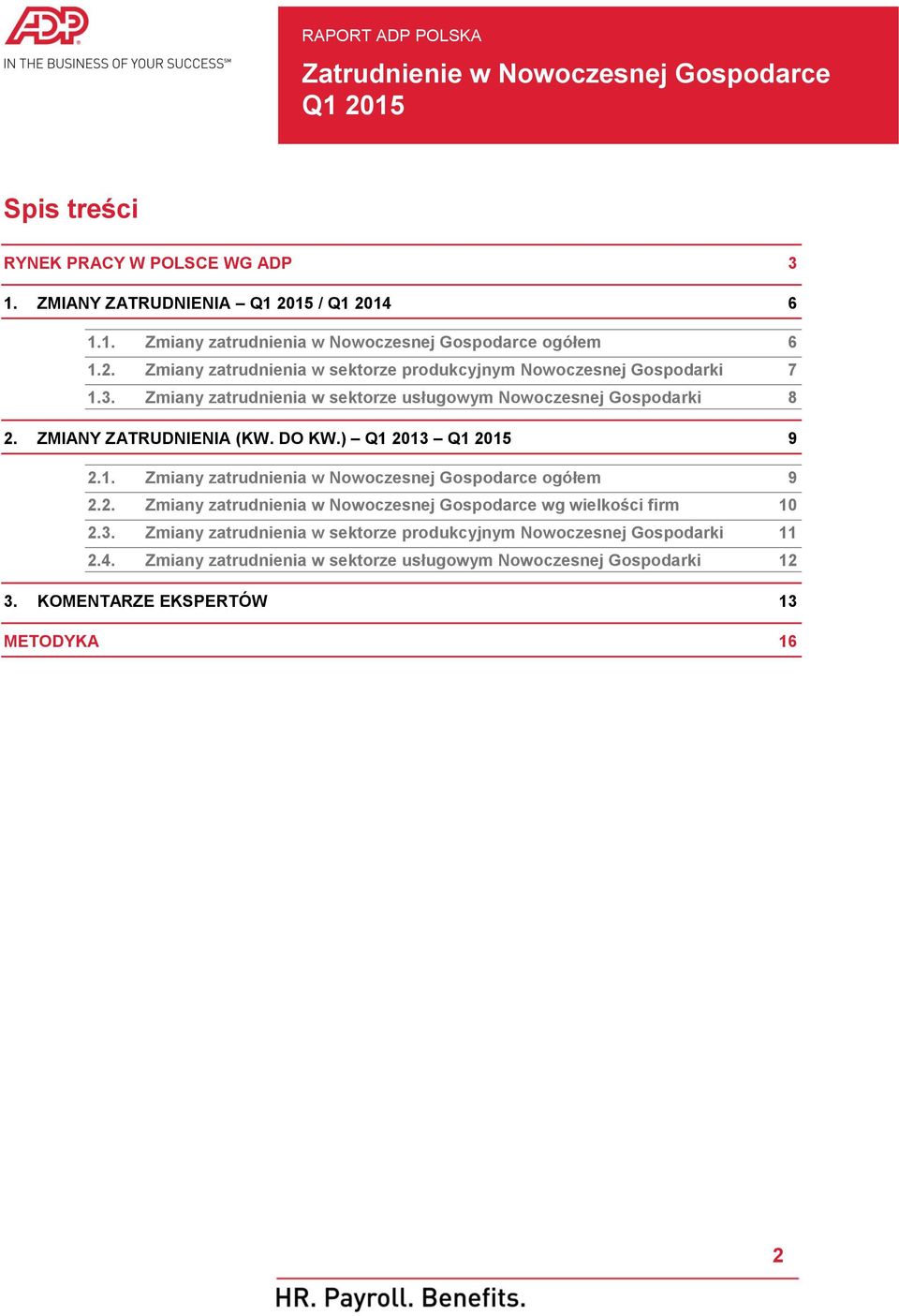 ZATRUDNIENIA (KW DO KW) Q1 2013 9 21 Zmiany zatrudnienia w Nowoczesnej Gospodarce ogółem 9 22 Zmiany zatrudnienia w Nowoczesnej Gospodarce wg wielkości firm 10 23 Zmiany