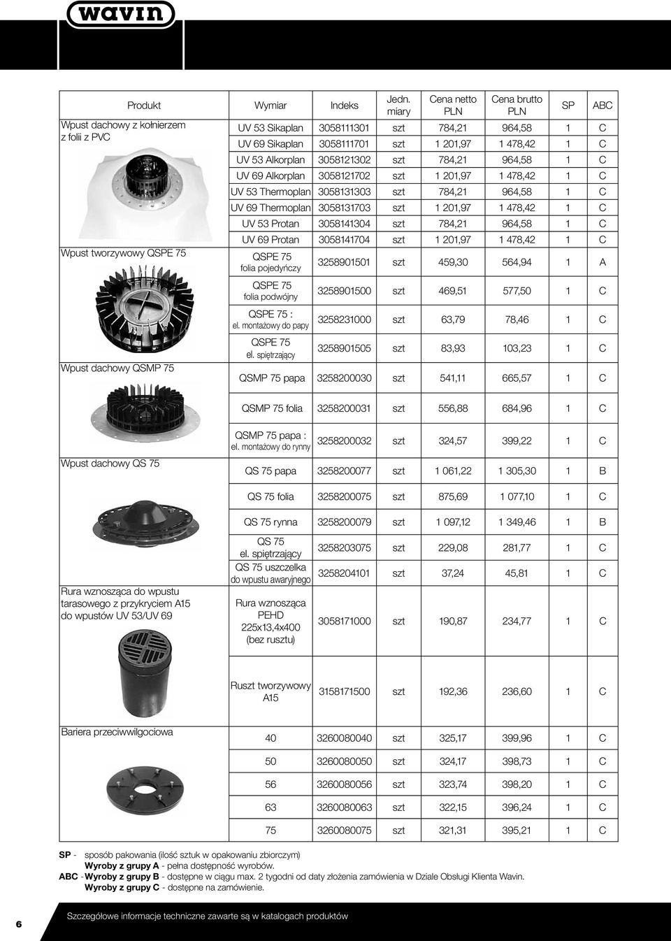 201,97 1 478,42 1 C UV 53 Protan 3058141304 szt 784,21 964,58 1 C UV 69 Protan 3058141704 szt 1 201,97 1 478,42 1 C QE 75 folia podwójny QE 75 : el. montażowy do papy QE 75 el.