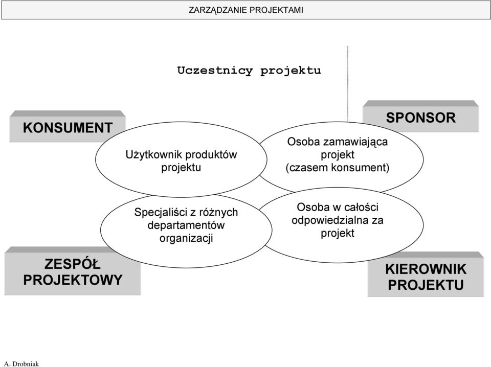 PROJEKTOWY Specjaliści z różnych departamentów organizacji