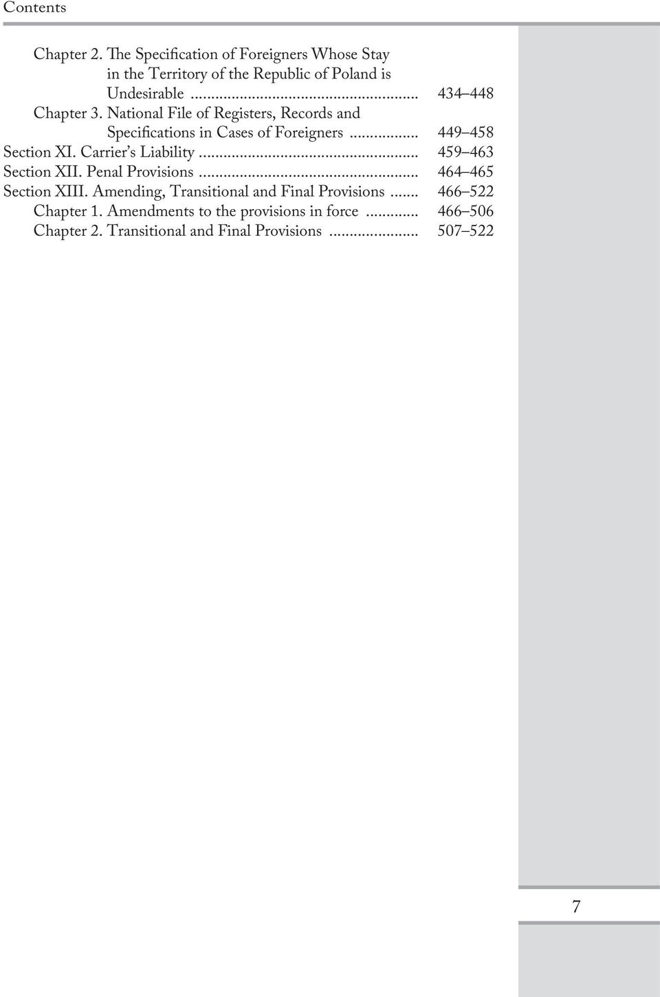 Carrier s Liability... 459 463 Section XII. Penal Provisions... 464 465 Section XIII.