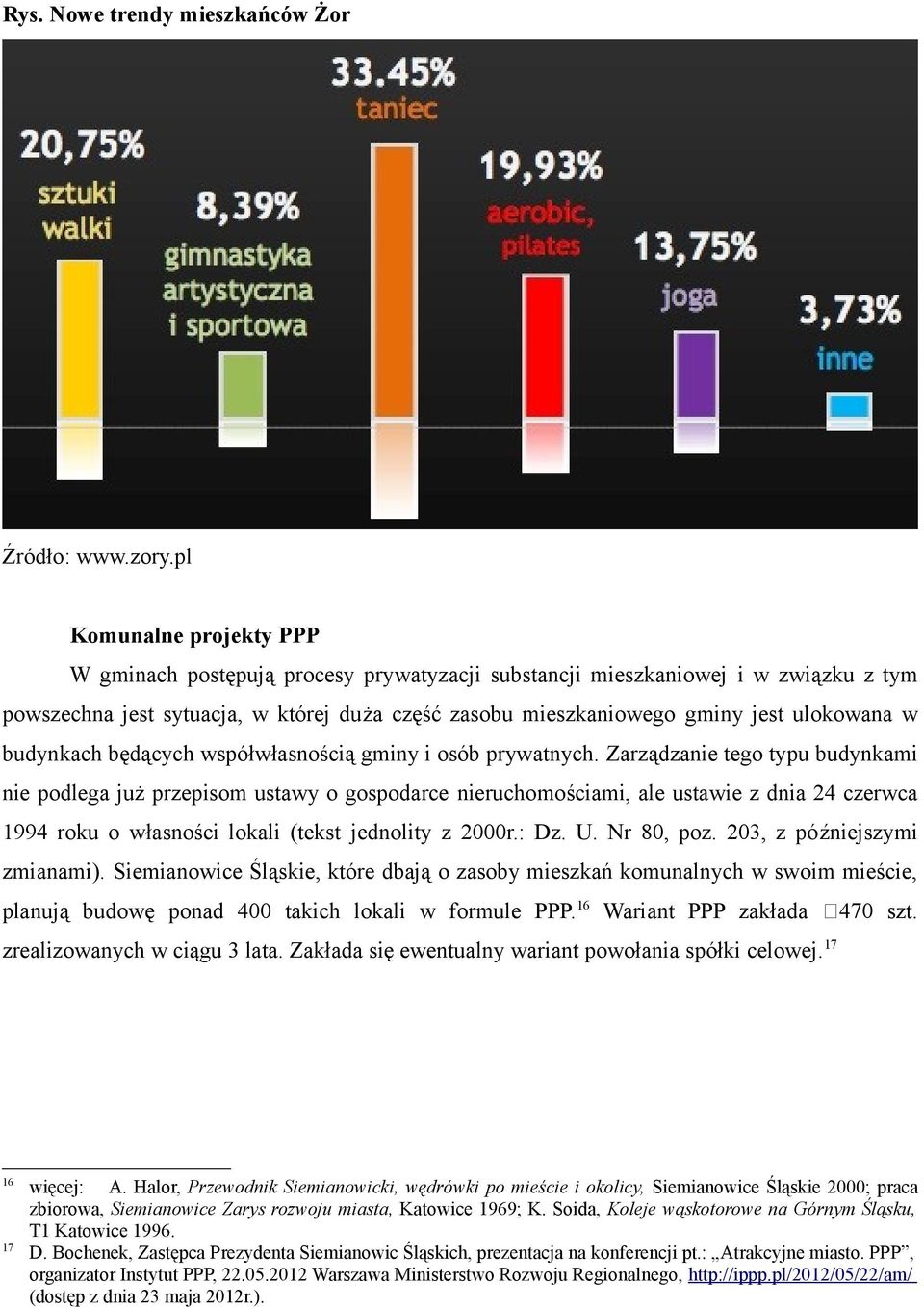 w budynkach będących współwłasnością gminy i osób prywatnych.