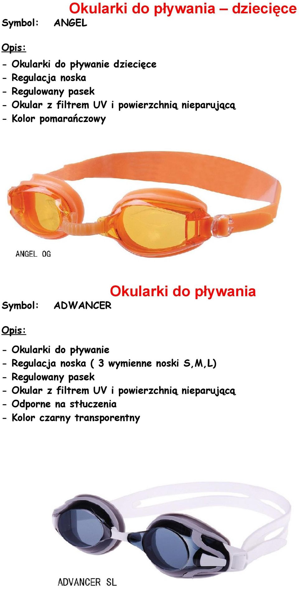 ADWANCER Okularki do pływania - Okularki do pływanie -