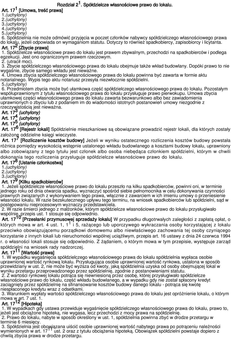 Dotyczy to również spadkobiercy, zapisobiorcy i licytanta. Art. 17 2 [Zbycie prawa] 1. Spółdzielcze własnościowe prawo do lokalu jest prawem zbywalnym, przechodzi na spadkobierców i podlega egzekucji.