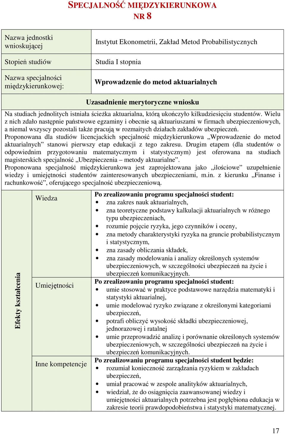 Wielu z nich zdało następnie państwowe egzaminy i obecnie są aktuariuszami w firmach ubezpieczeniowych, a niemal wszyscy pozostali także pracują w rozmaitych działach zakładów ubezpieczeń.