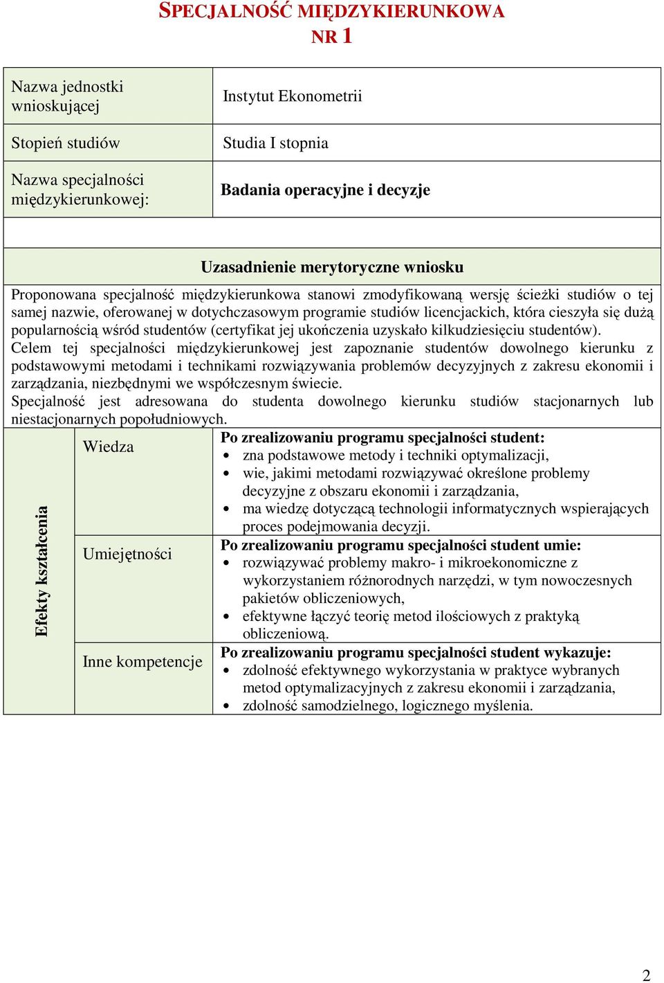 licencjackich, która cieszyła się dużą popularnością wśród studentów (certyfikat jej ukończenia uzyskało kilkudziesięciu studentów).