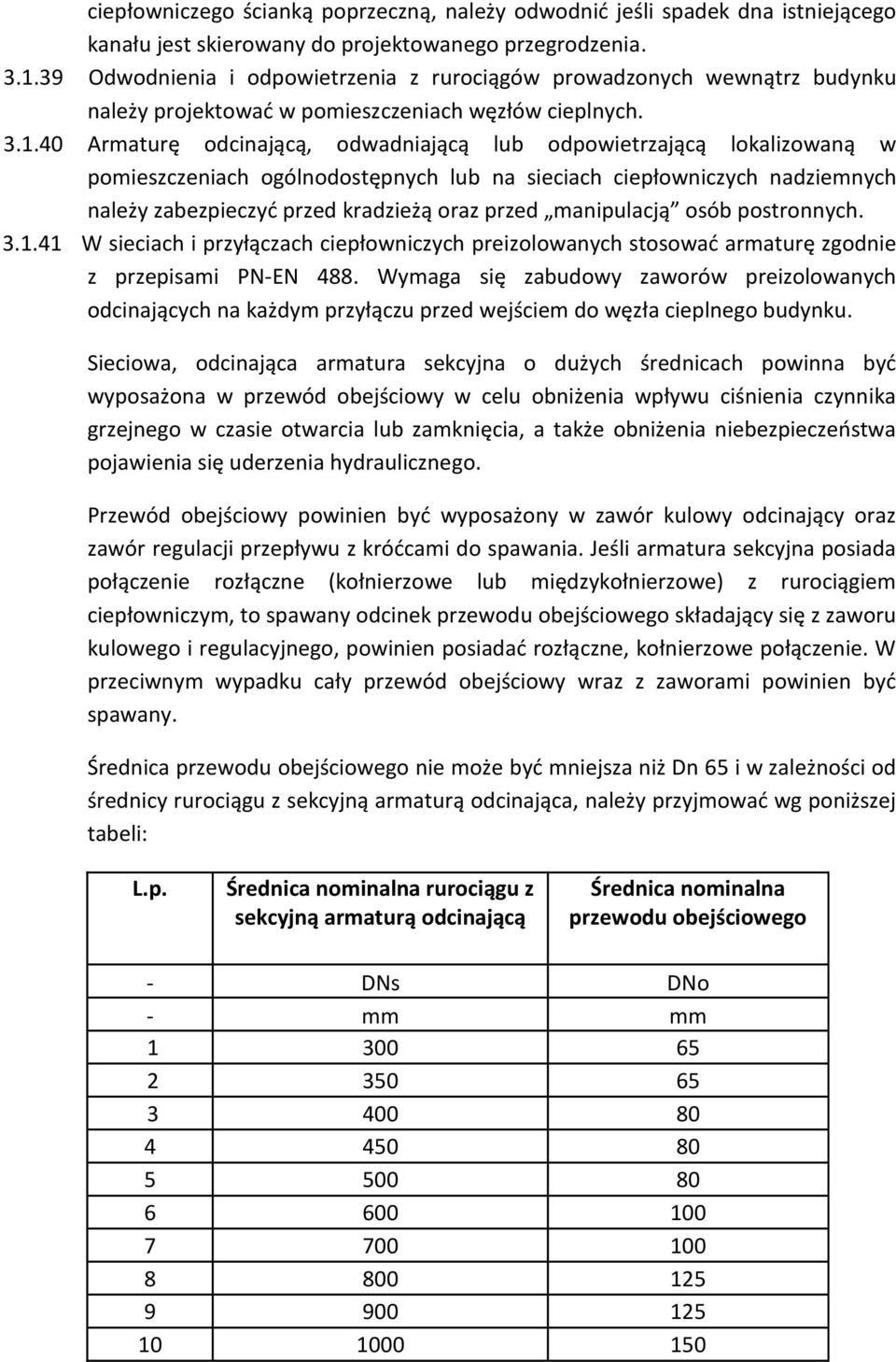 40 Armaturę odcinającą, odwadniającą lub odpowietrzającą lokalizowaną w pomieszczeniach ogólnodostępnych lub na sieciach ciepłowniczych nadziemnych należy zabezpieczyć przed kradzieżą oraz przed