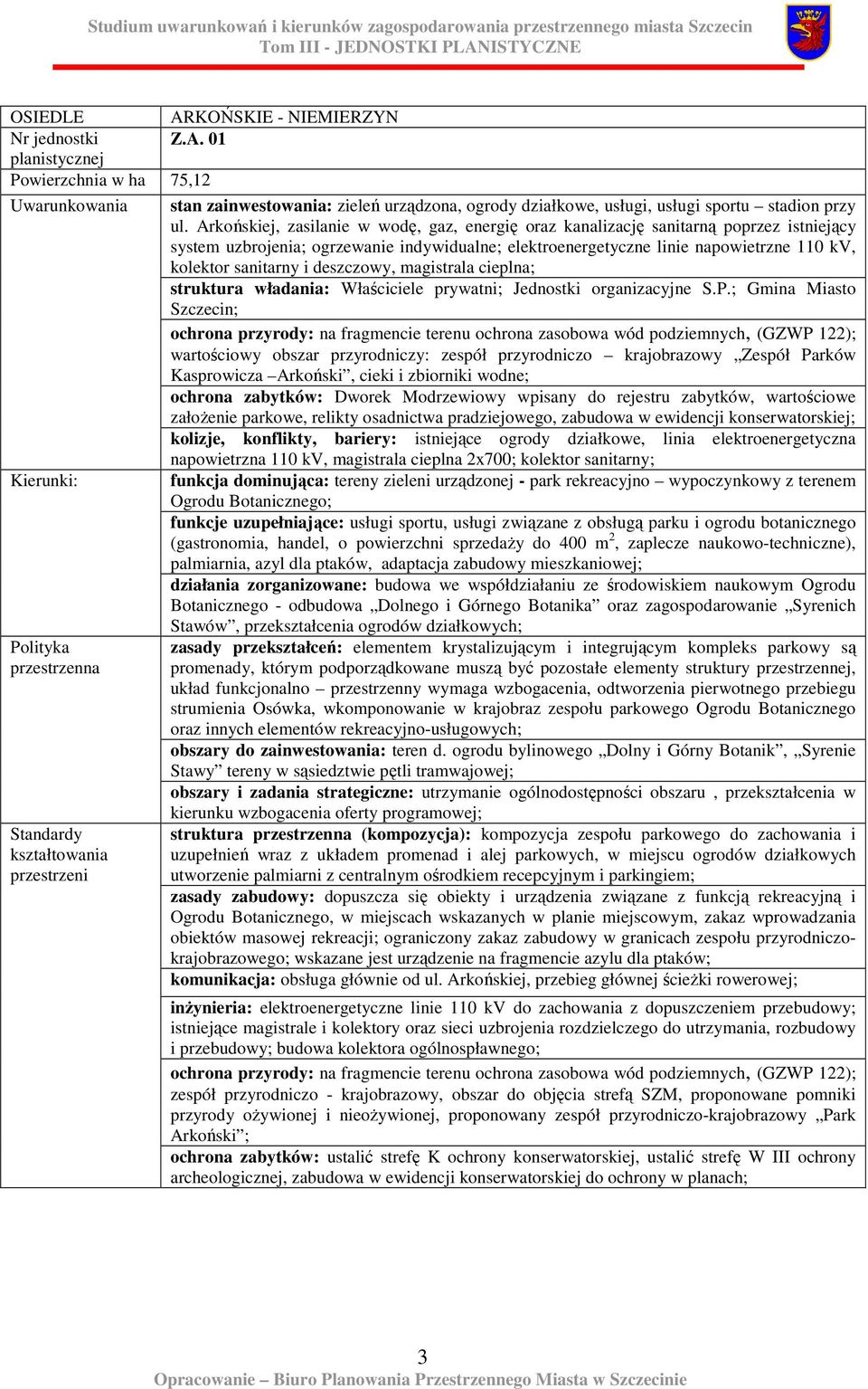 i deszczowy, magistrala cieplna; struktura władania: Właściciele prywatni; Jednostki organizacyjne S.P.