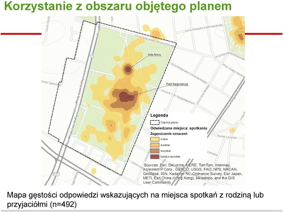 wskazujących na miejsca spotkań